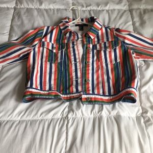 Vintage Style Multicolored Jean Jacket